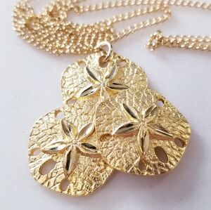 Golden Sand Dollar Cluster Necklace